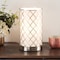 Hastings Home LED Uplight Table Lamp with Steel Finish, Fabric Overwrap, Laser Cut Quatrefoil Pattern for Home 458796FTR - alternate 1